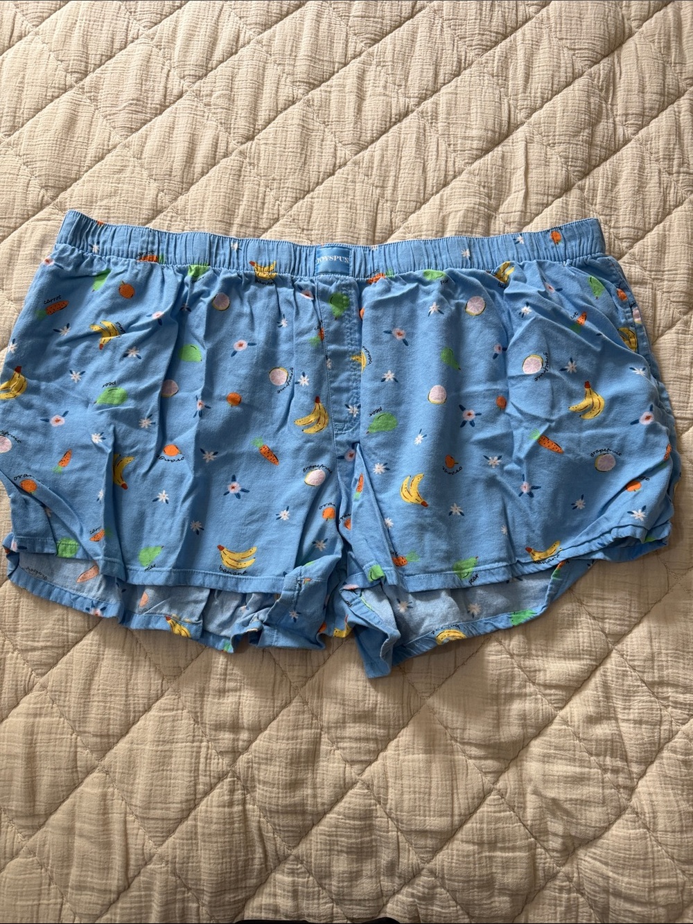 Blue Fruit-Print Women's Pajama Shorts